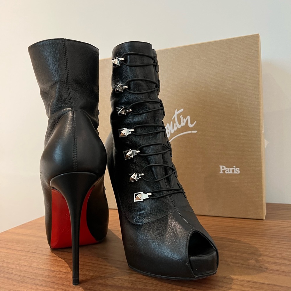 Christian Louboutin Frenchissima 2020 Alta Nappa Leather 120 Booties 37.5